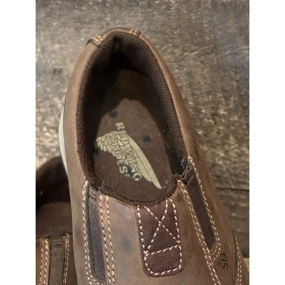 Red Wing Shoes Women 6 D Brown Comfort Pro Safety Toe Slip On Oil Resistant Work